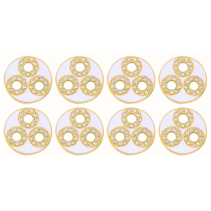 White Metal Buttons with Gold and Diamond