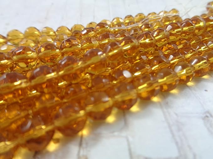 Shiny yellow Bicone Shape Beads