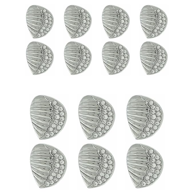 Intricate Seashell Design Metal Buttons(Pack of 8 Buttons)