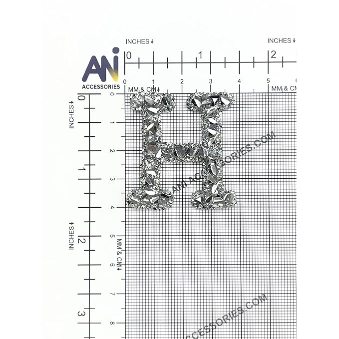 Letter N White Sparkling Rhinestone Patch