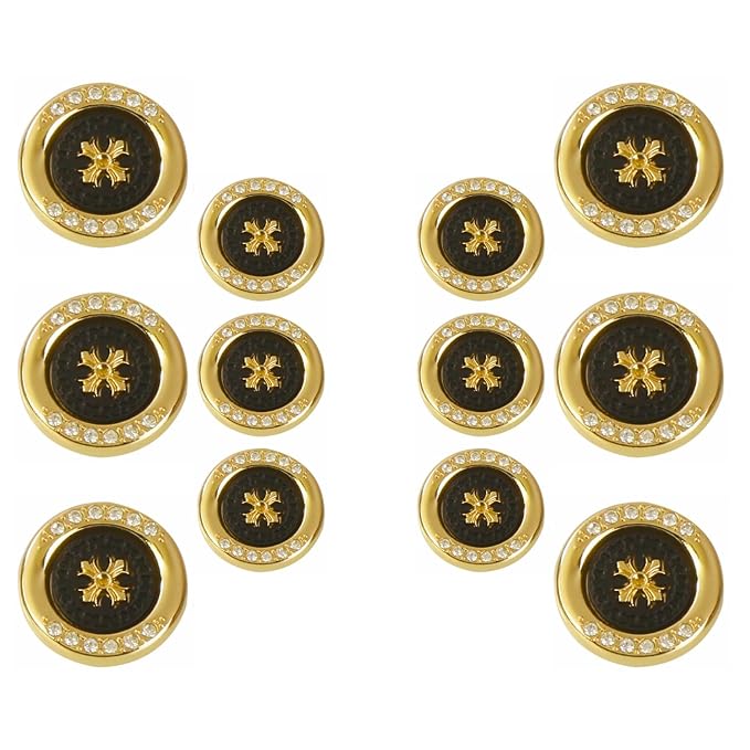 Golden Flora White Centers Metal Buttons