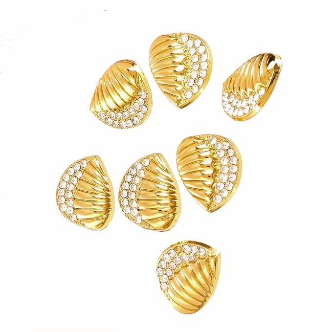 Intricate Seashell Design Metal Buttons(Pack of 8 Buttons)