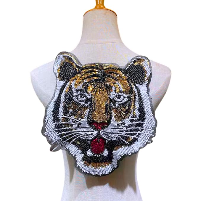 Tiger's Roar Beaded Sew Patch