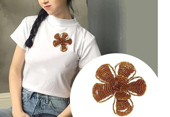 3D Beaded Floral Sew Patch