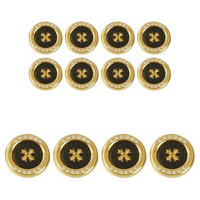 Golden Flora White Centers Metal Buttons