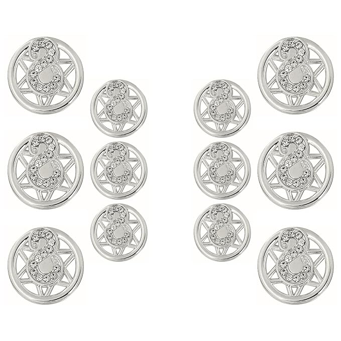 Ornate Star Crystal Metal Buttons