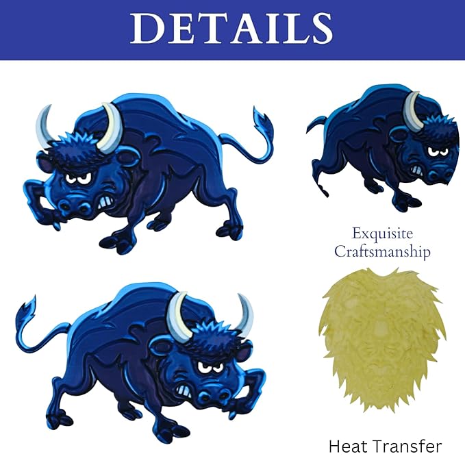 Charging Angry Blue Bull Heat Transfer Pvc Patch