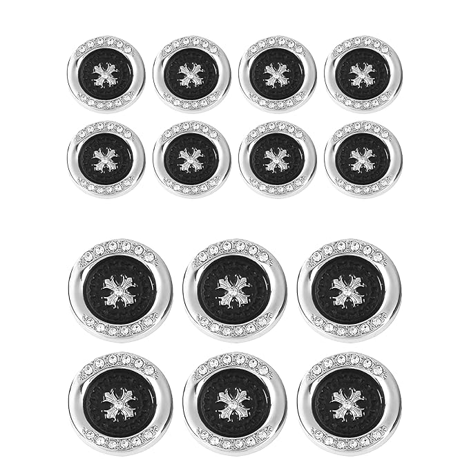 Golden Flora White Centers Metal Buttons