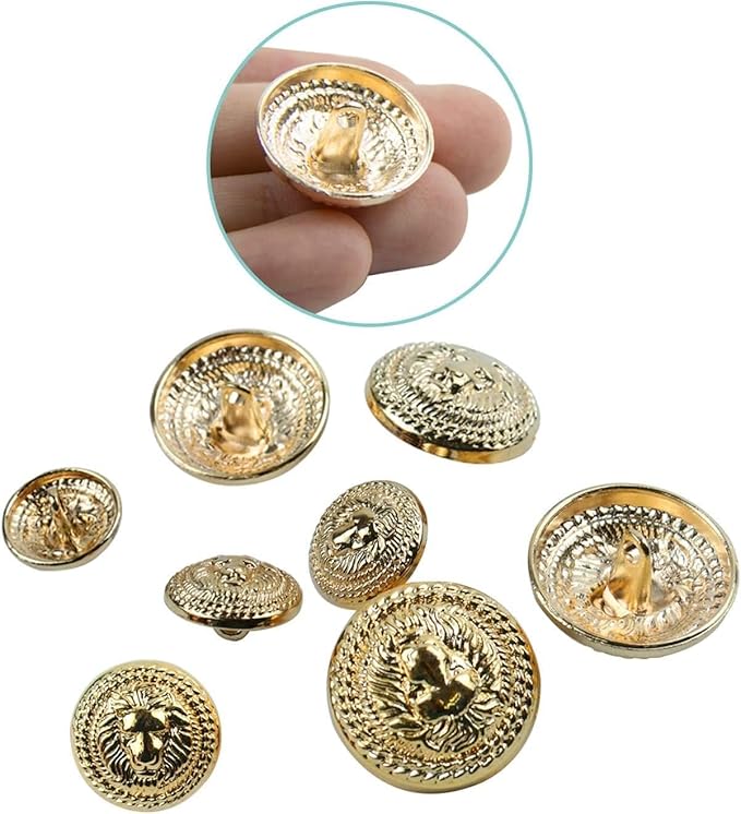 Shimmering Shiny Lion Metal Buttons(6 Big + 6 Small)