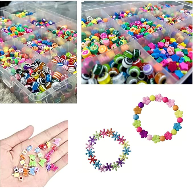 100 pcs Mix Beads for Jewelry Making Kit, Colorful Beads Set for Kids DIY Craft Bracelet Necklace Making, Activity Toys for Girls & Men