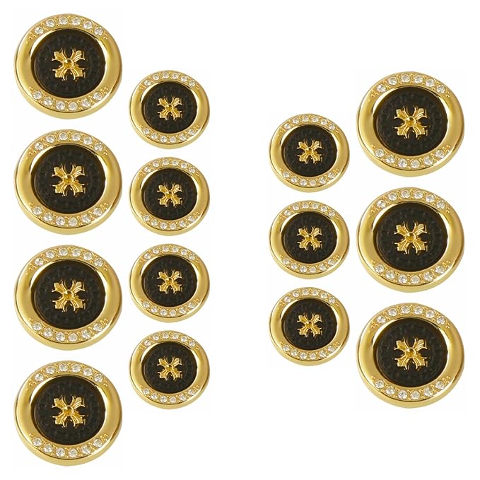 Golden Flora White Centers Metal Buttons