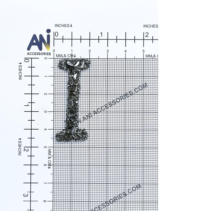 Letter S Black Sparkling Rhinestone Patch
