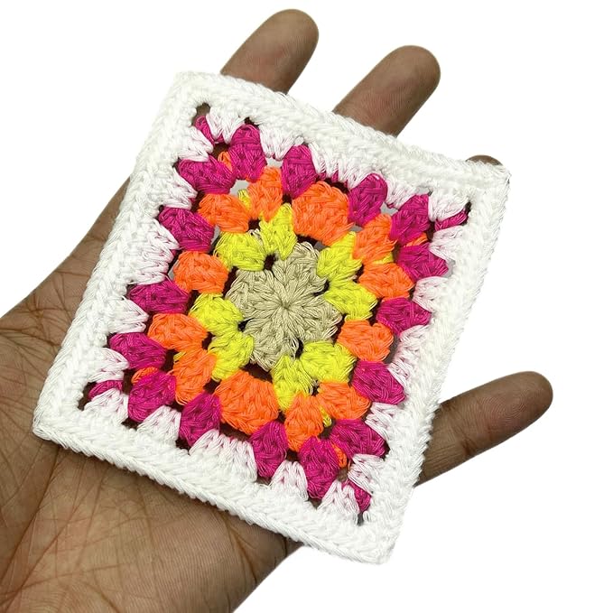 Colorful Floral Design Granny Square Patch