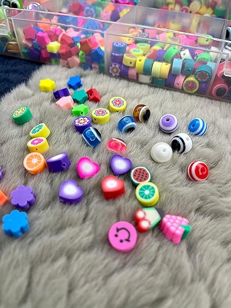 100 pcs Mix Beads for Jewelry Making Kit, Colorful Beads Set for Kids DIY Craft Bracelet Necklace Making, Activity Toys for Girls & Men