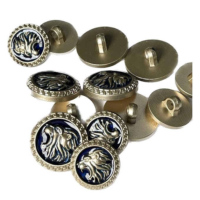 Golden Royal Roars Lion Abs Shank Buttons(Pack of 8 Buttons)