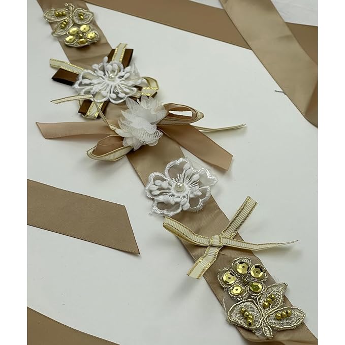 Stain Floral Style Applique Belt