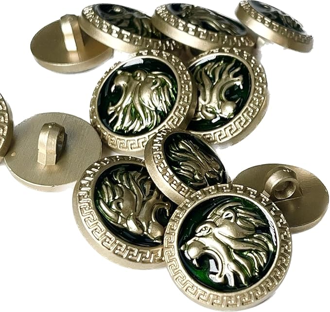 Golden Royal Roars Lion Abs Shank Buttons(Pack of 8 Buttons)