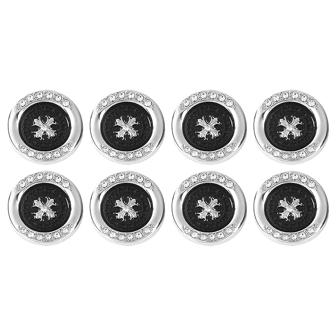 Snowflake Small Size & Big Size shiny Golden Metal Buttons with White Centers(8 Small + 4 Big)