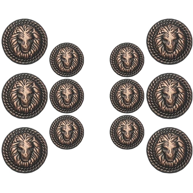 Lion Head Design Metal Buttons