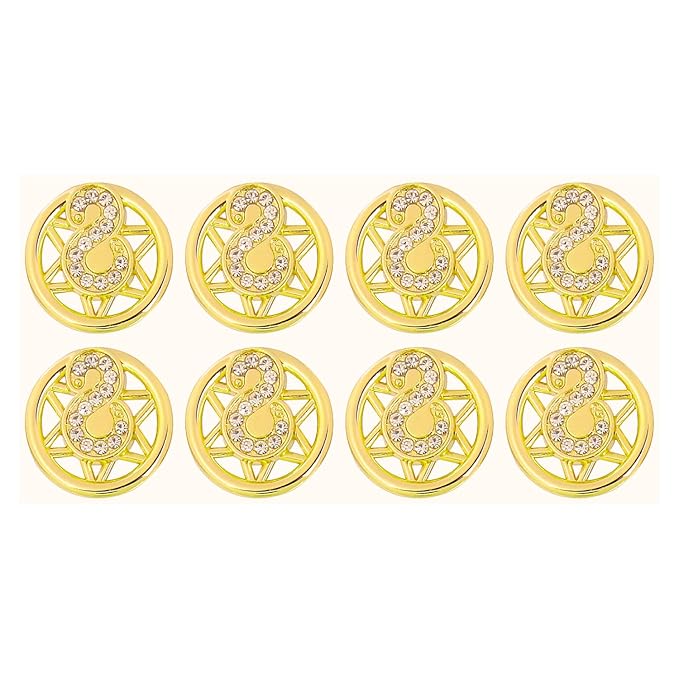 Ornate Star Crystal Metal Buttons(Pack of 8 Buttons)