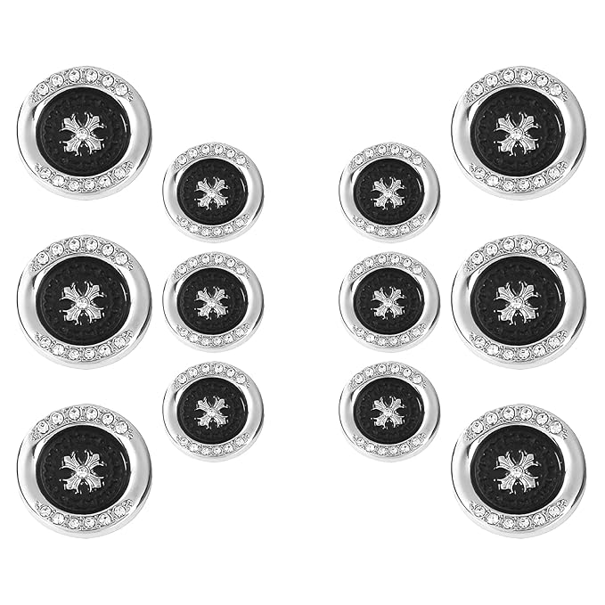 Golden Flora White Centers Metal Buttons