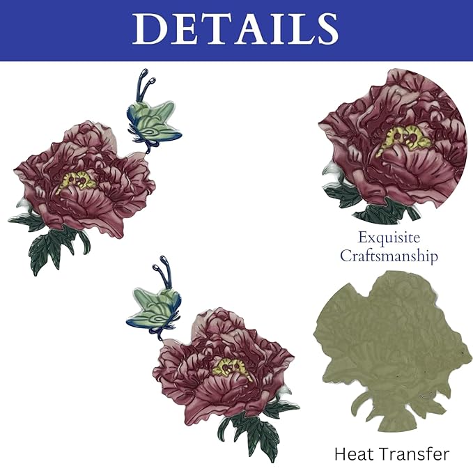 3D Floral and Insect Pvc Heat Transfer Patch