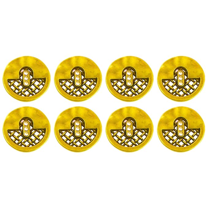 Circular Metal Buttons with Mesh Pattern (8 Big + 8 Small)