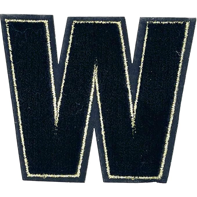 Letter W Hot fix Or Sew Patch