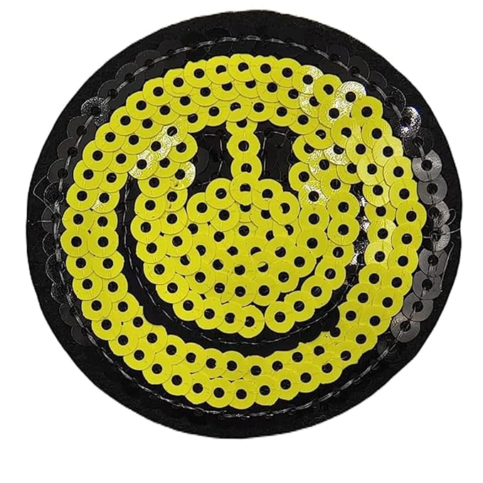 Smiley Sequins Sew Patch