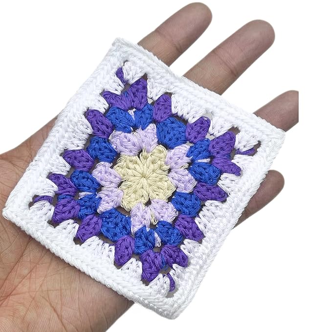 Colorful Floral Design Granny Square Patch