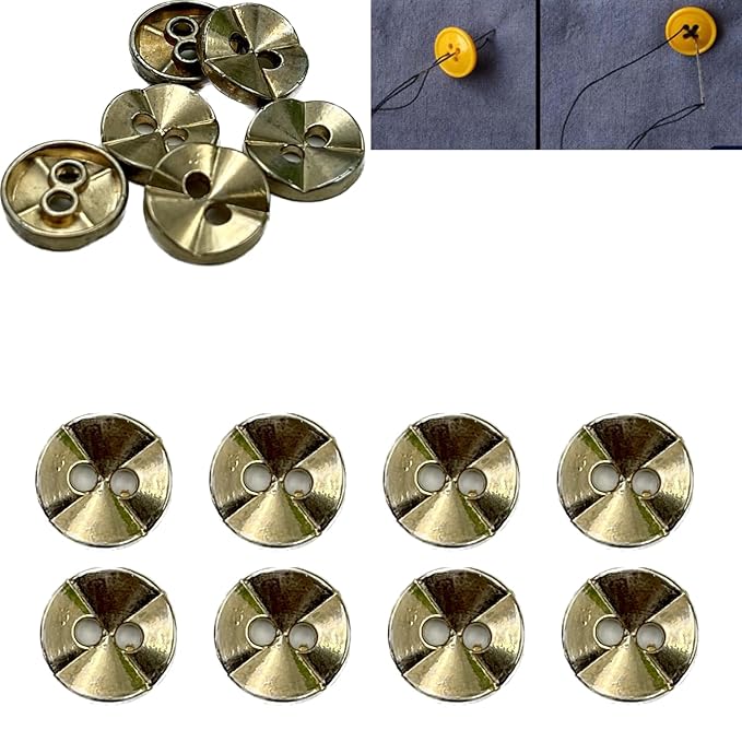 Two Hole Metal Buttons Set of 8 Buttons