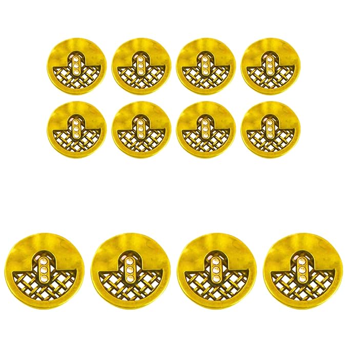 Circular Metal Buttons with Mesh Pattern (8 Big + 8 Small)