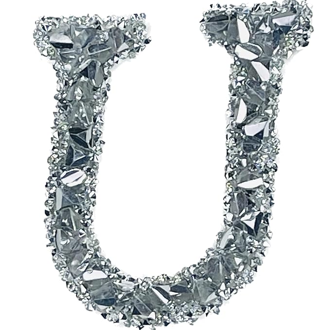Letter K White Sparkling Rhinestone Patch