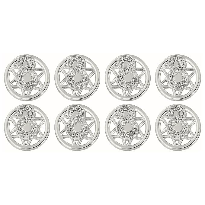 Ornate Star Crystal Metal Buttons(Pack of 8 Buttons)