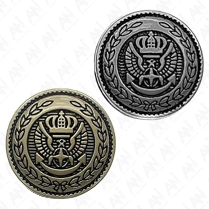 Circular With Soaring Eagle Emblem Design Metal Buttons