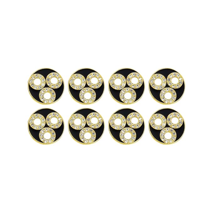 White Metal Buttons with Gold and Diamond