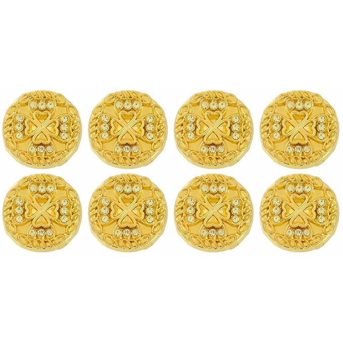 Gold Diamond Buttons with Clover Design