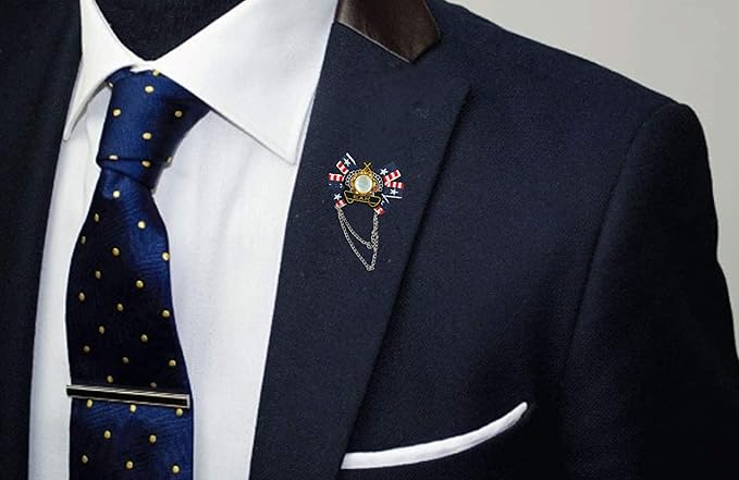 Us Design Crown Brooch Pin Men for Clothing Dresses Decorative Lapel Pin Men Women Shirt Suit Accessory New