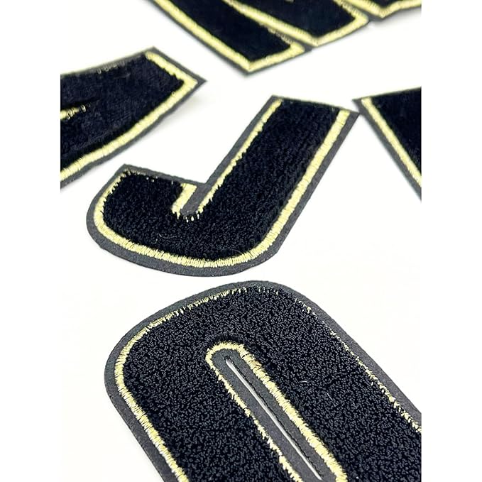 Unisex Imported Letter Patch Heat-Transfer Patch Sewing Patch for Letter Badge Decorate Repair Patches for Hats Shirts Shoes Jeans Bags (Black Brushed Fabric, H)