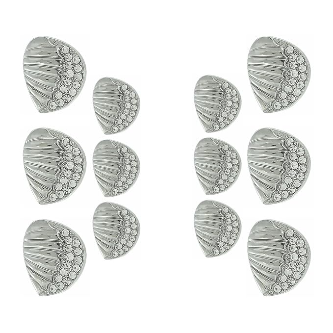 Intricate Seashell Design Metal Buttons(Pack of 8 Buttons)