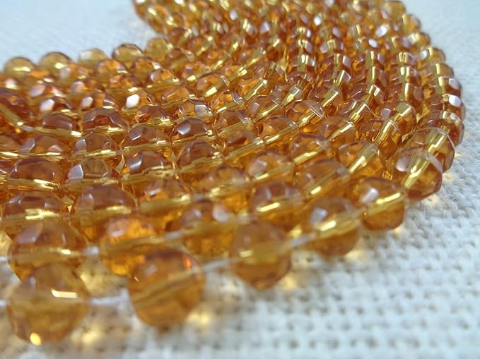 Shiny yellow Bicone Shape Beads