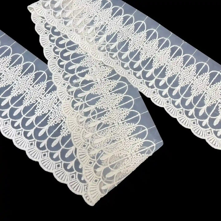 Architectural Arch and Fan Organza Lace | 2 Meters | CE-15