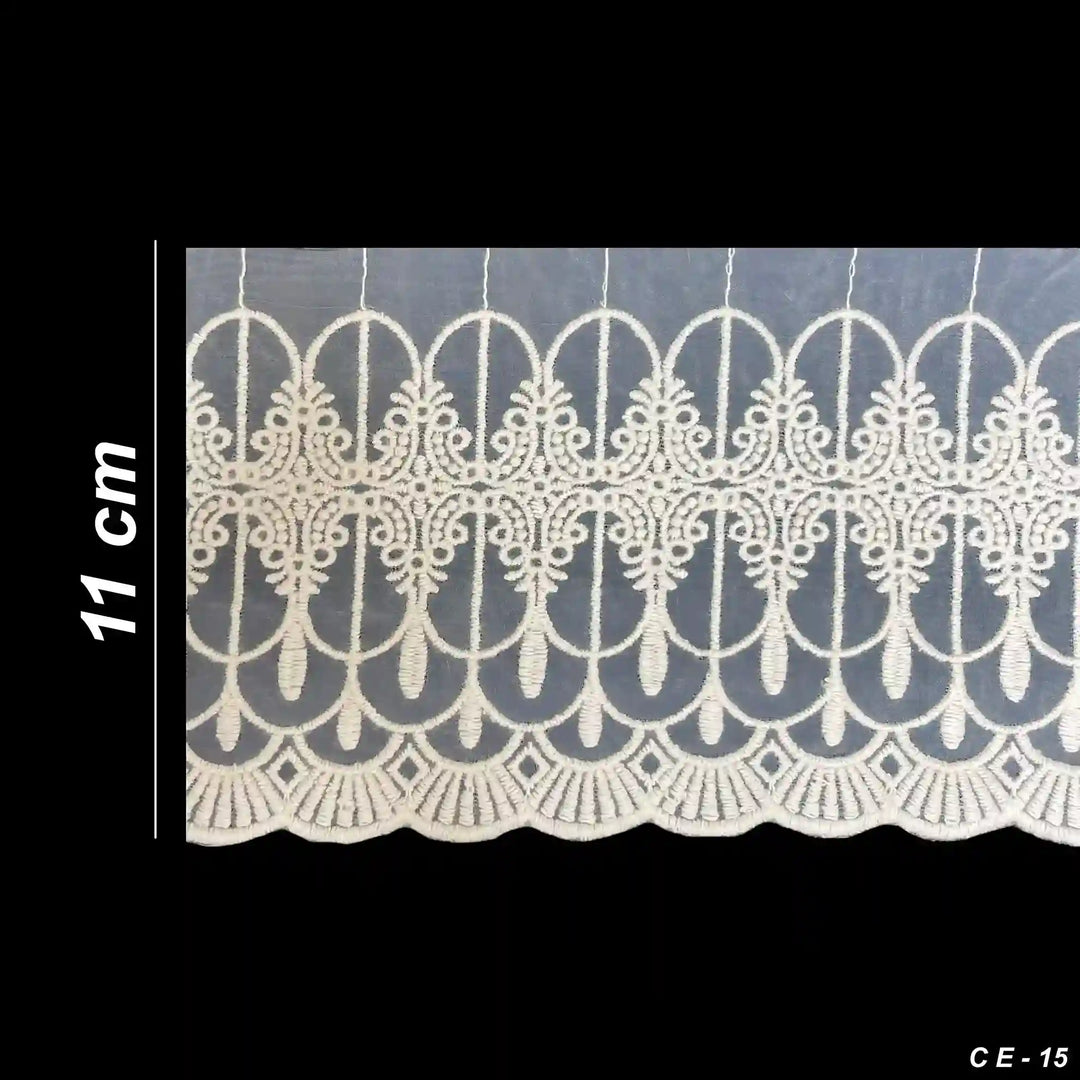 Architectural Arch and Fan Organza Lace | 2 Meters | CE-15