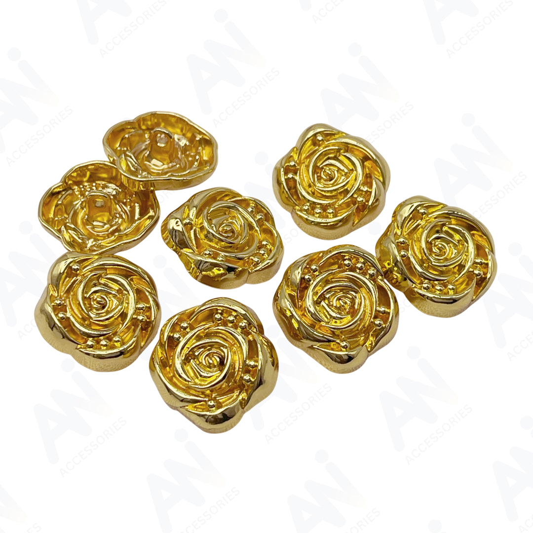 Decorative Rose Metal Buttons