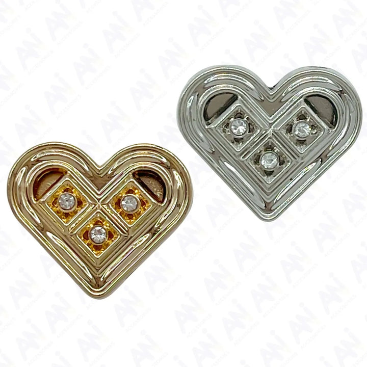 Decorative Heart Button for Crafts | 18mm(28L) & 23mm(36L)