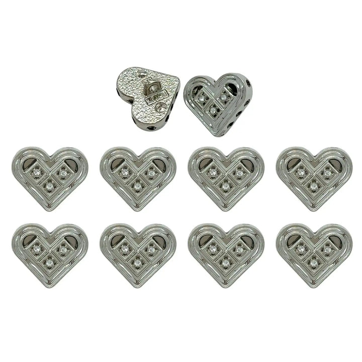 Decorative Heart Button for Crafts | 18mm(28L) & 23mm(36L)