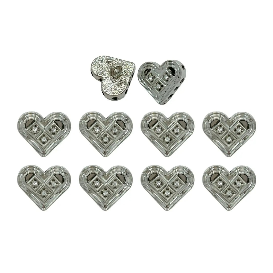 Decorative Heart Button for Crafts | 18mm(28L) & 23mm(36L)