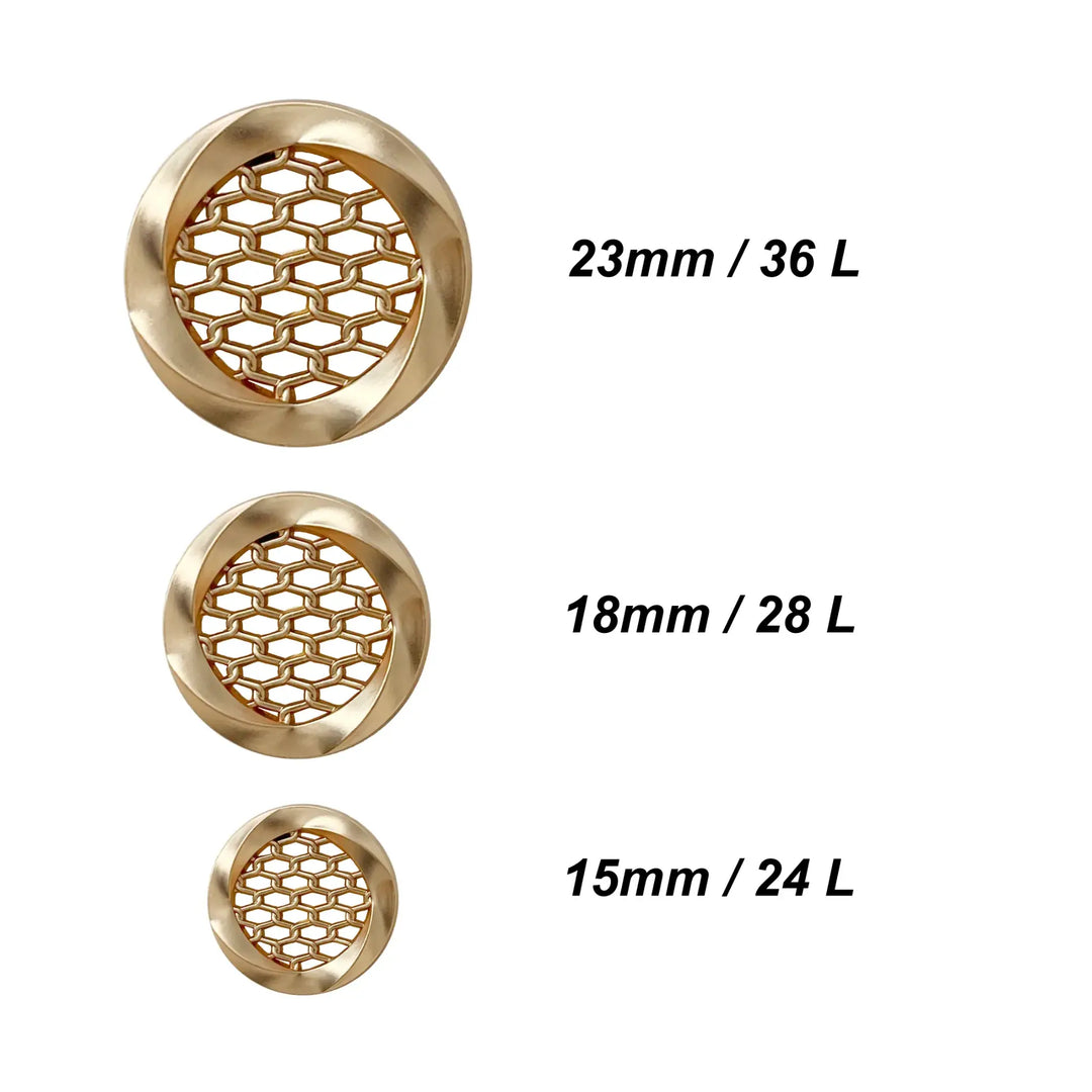 Honeycomb Metal Buttons | 15mm, 18mm & 23mm
