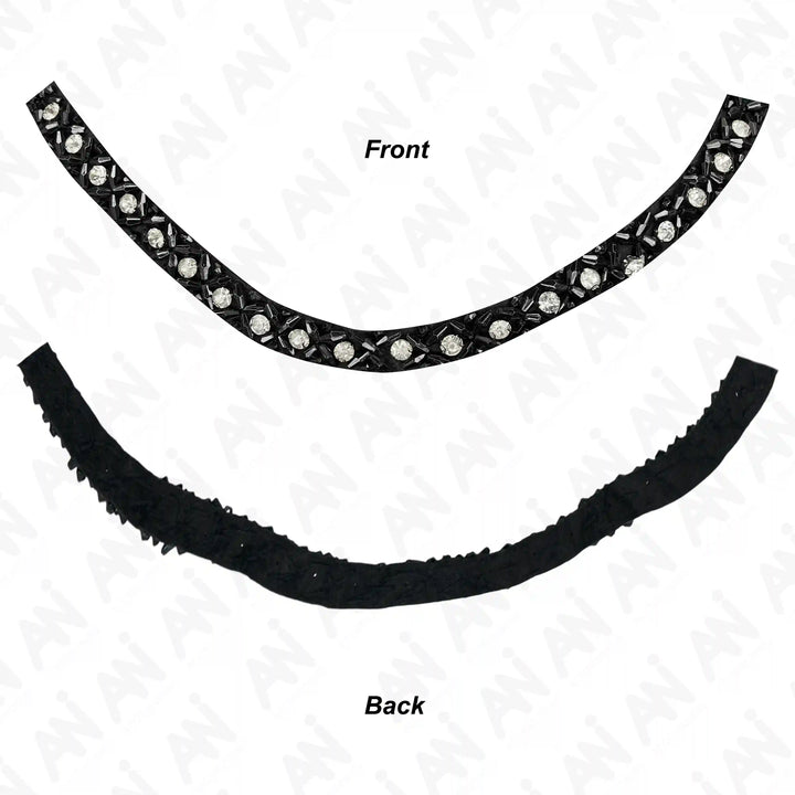 Black and Crystal Neckline