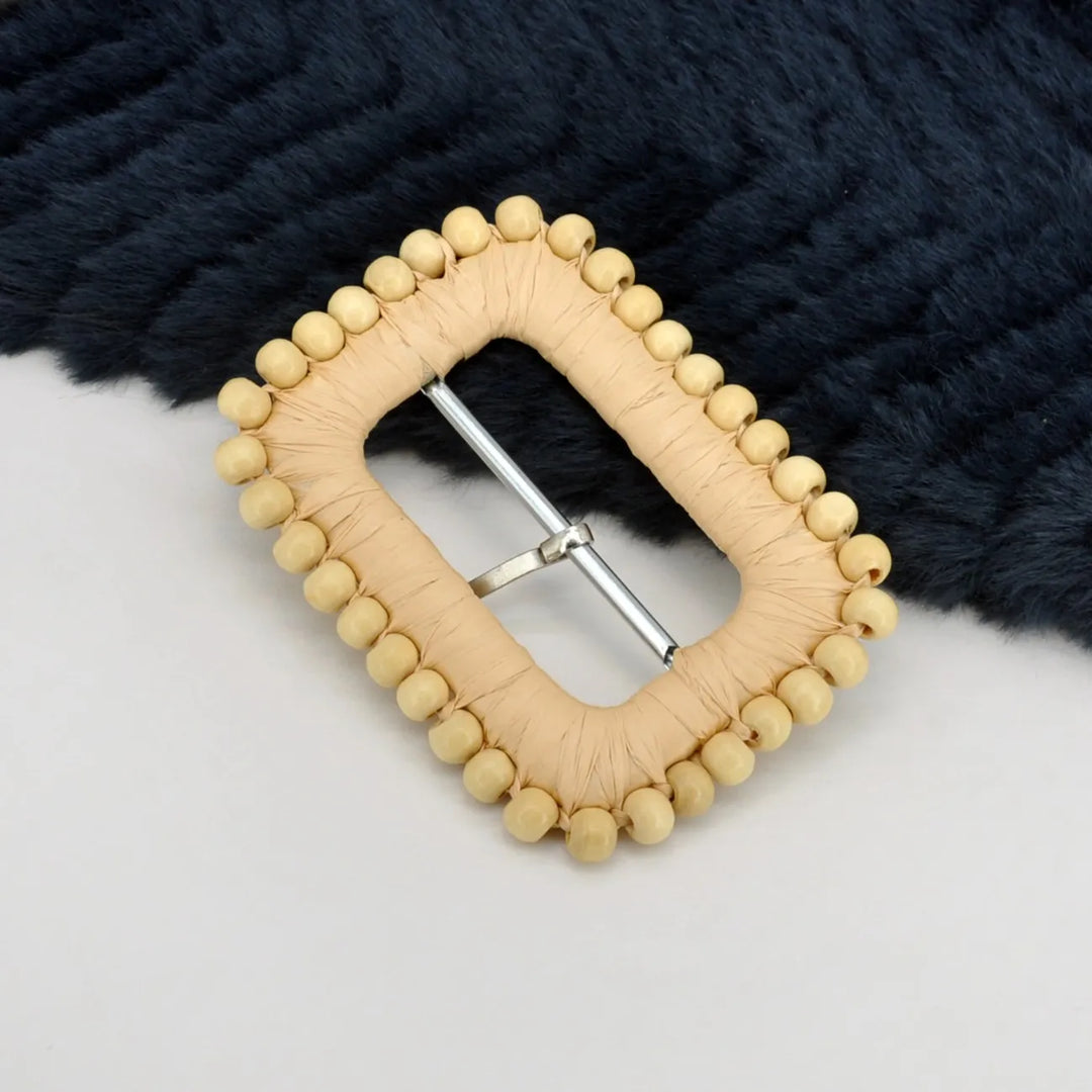Handmade Beaded Raffia Buckle